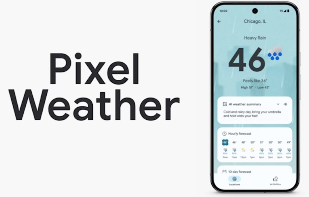 Pixel Weather app on the new Google Pixel 9. Source: Google.