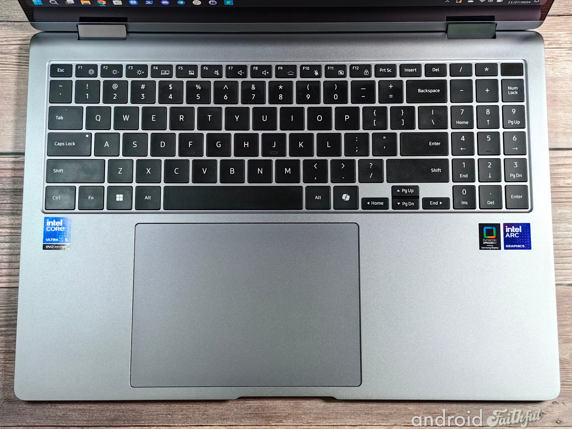 The keyboard of the Galaxy Book5 Pro 360.